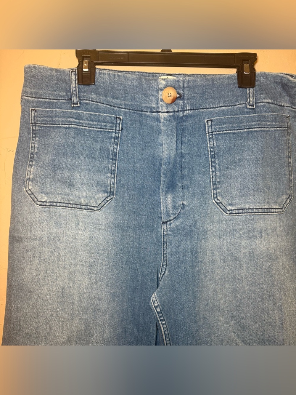 Anthropologie Maeve Colette Cropped Wide Leg Denim Size 34 Minimalist Chic - Picture 3 of 13